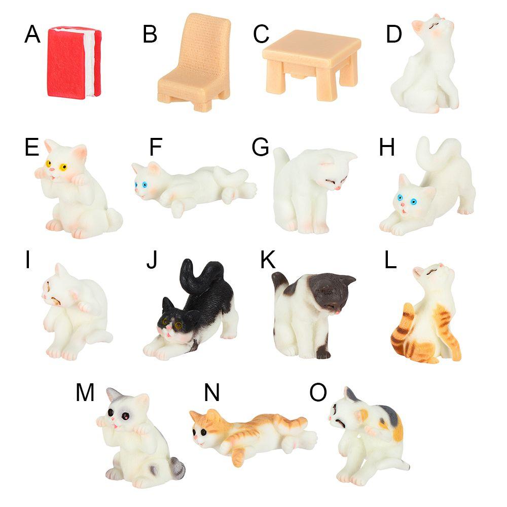 Creativity Cartoon Resin Crafts Ornaments Micro Landscape Cat Simulation Animal