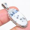 Natural Dendrite Opal Gemstone 925 Solid Sterling Silver Gift Pendant 1.75" b0Q45