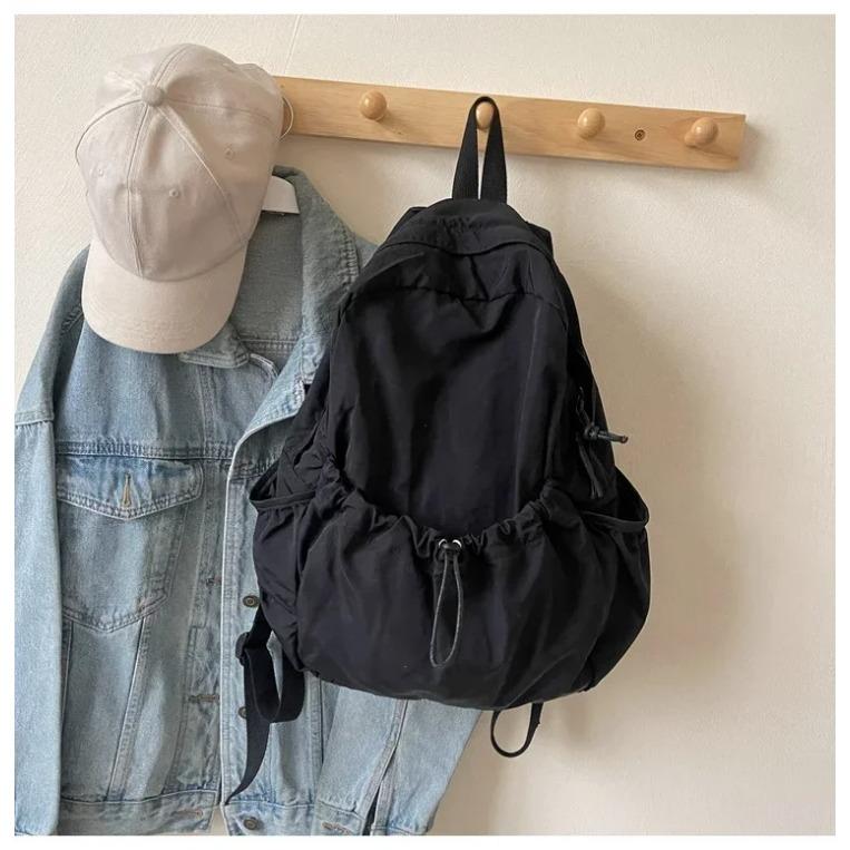 Повседневный рюкзак для женщин, большой емкости, модный, для школьников, плиссированный, тканевая сумка, корейский дорожный рюкзак