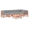6 Piece Garden Lounge Set with Cushions Solid Douglas Fir Wood