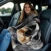 Schnauzer Dog Portrait Flannel Throw Blanket Realistic Puppy Print Soft Warm Cozy Blanket for Sofa Bedroom Pet Dog Lover Gift