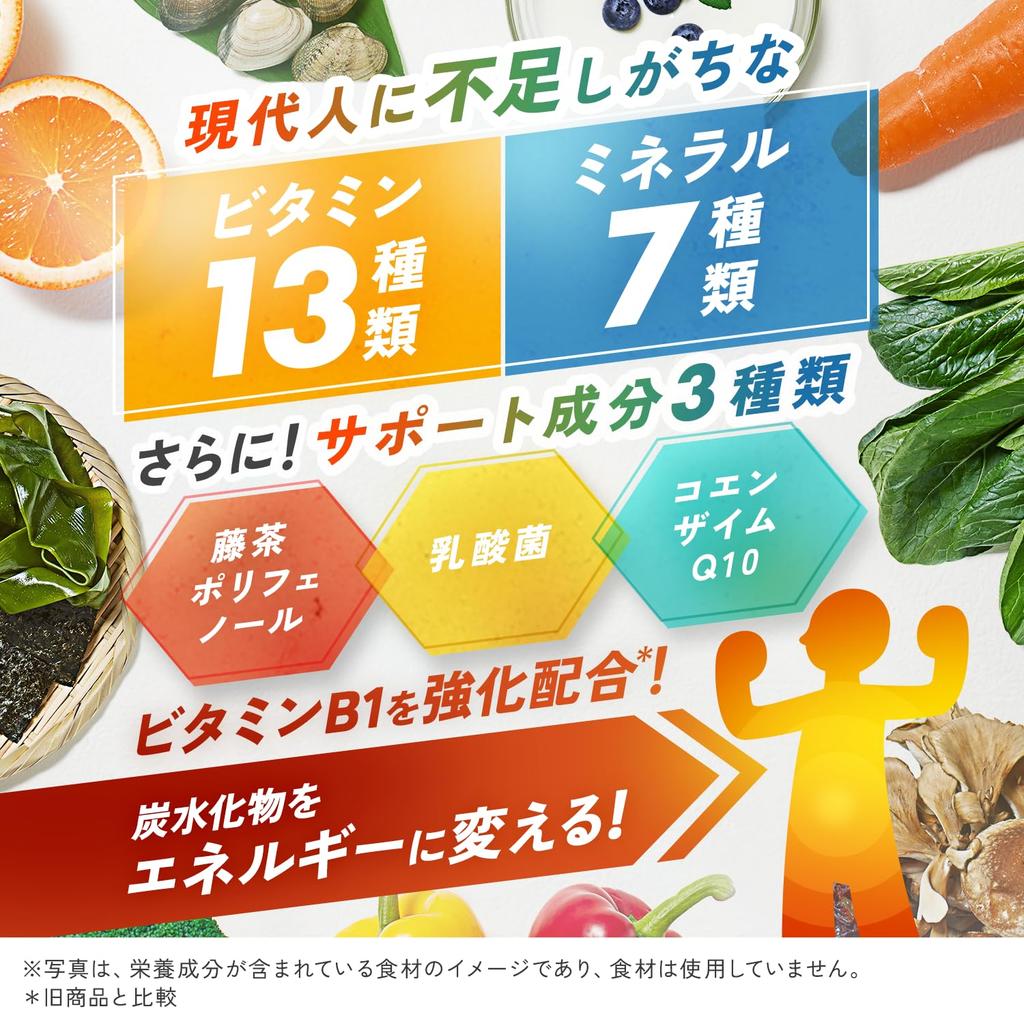 Fancl Мультивитаминно-минеральная основа POWER Добавка на 30 дней - Витамины, Минералы, Кальций, CoQ10 для поддержки питания