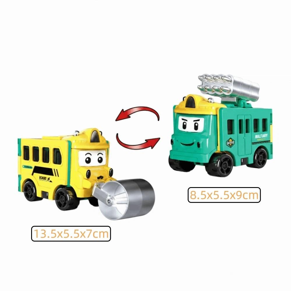 Pull Back Inertia Engineering Vehicle Double-Sided Pull Back Trucks Transformable Car Toy Kids