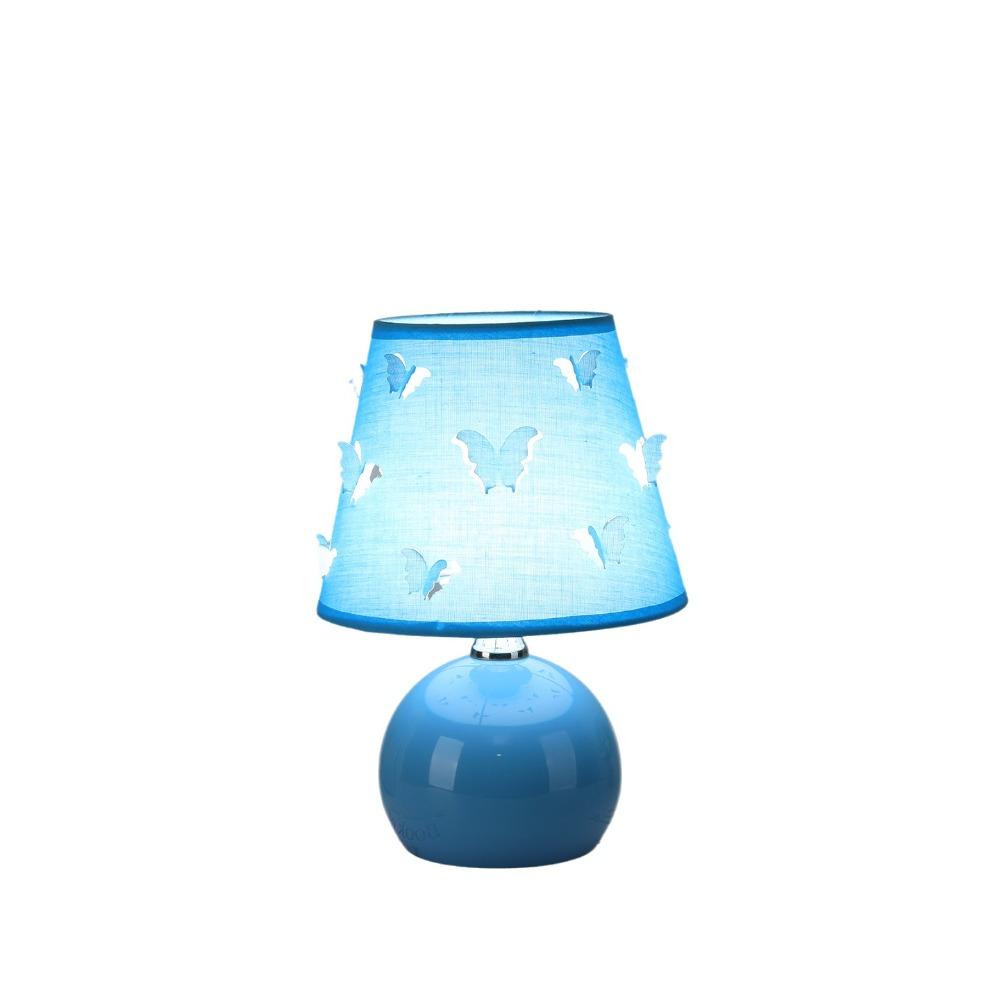 3D Butterfly Lampshade Metal Desk Lamp Metal Base Fabric Table Lamp Bedside Ambient Lamp Bedside