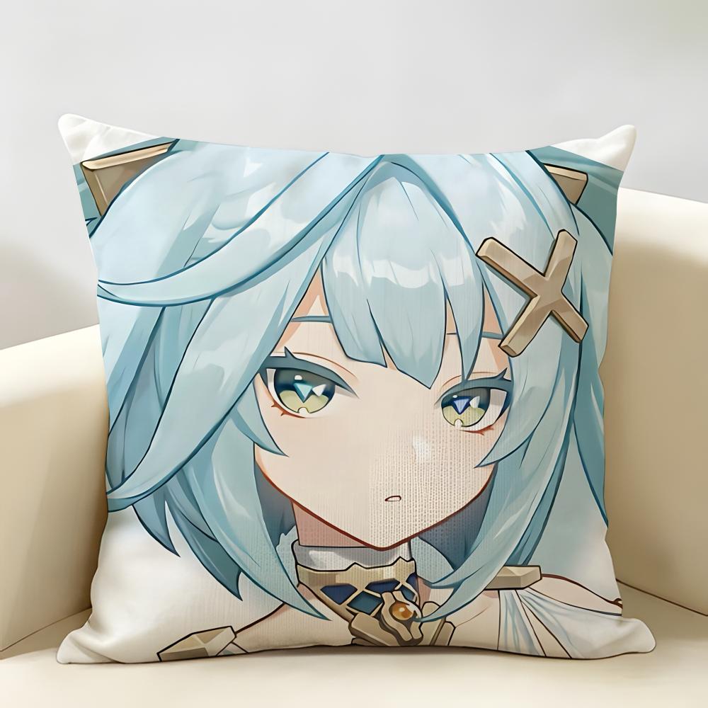 Faruzan Genshin Impact Cushion Cover Natural Linen Organic Fabric DoubleSided Printing Room Sofa Decor Pillow Case
