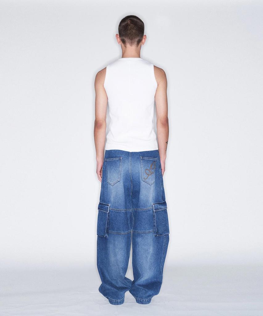 Джинсовые брюки Peulomaleul Wide Fatigue / Синие