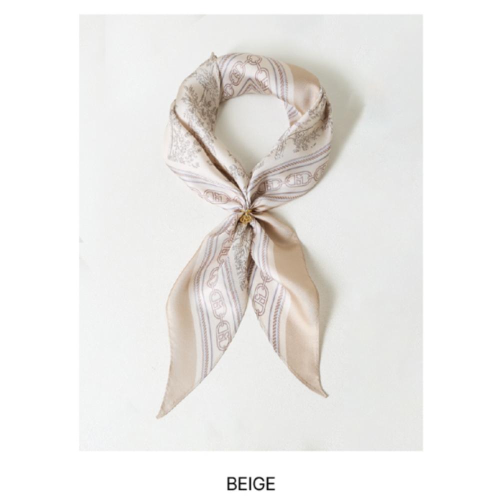 Шелковый платок HAZZYS Toile de Jouy Бежевый Треугольное кольцо