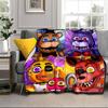 Fnaf Character Collage Blanket Flannel Blanket for bed, sofa, Camping, Hiking, Picnic Essentials, gift for family Fan gifts