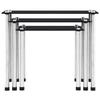 Nesting Tables - VIDAXL - Black - Tempered Glass - 3 Pieces - Contemporary Design