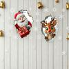 Yousheng Christmas Wall Sticker Realistic Self-Adhesive Santa Wall Decal 3D Visual Effect Cartoon Elk Sticker for Walls Home Living Room Playroom