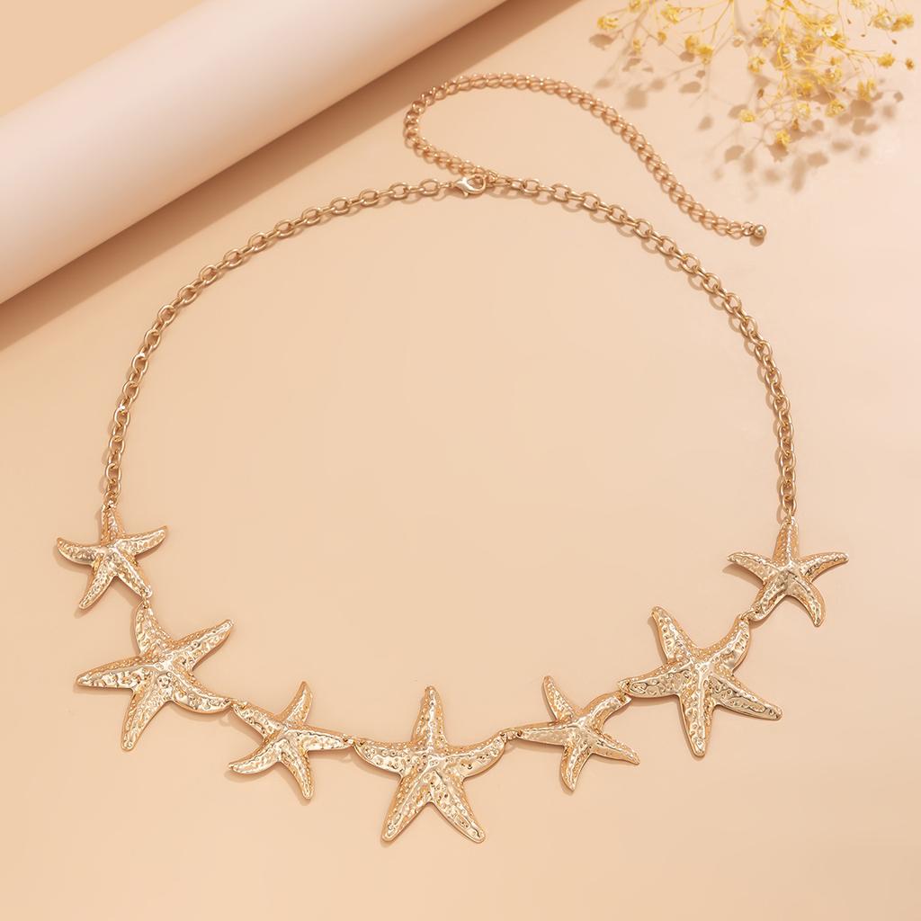 European American Ocean Vacation Style Colorful Starfish Waist Chain Sexy Beach Pearl Belly Fashion Jewelry Body Chain