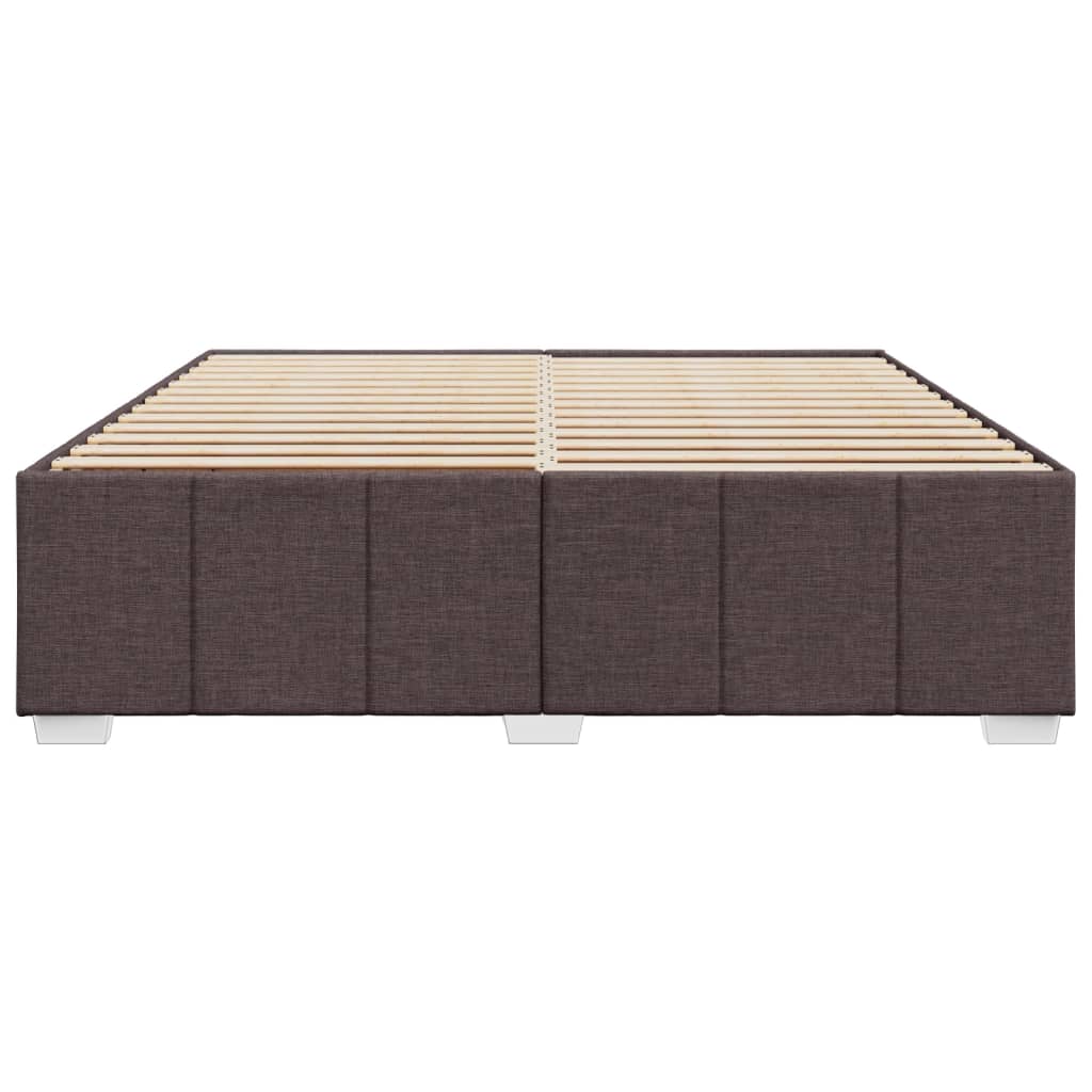 Bed Frame without Mattress Dark Brown 200x200 cm Fabric