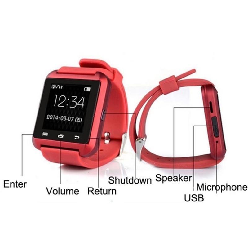 Спортивные часы U80 Bluetooth Smart Watch Smartwatch Наручные часы для IPhone, Android, IOS. Черный