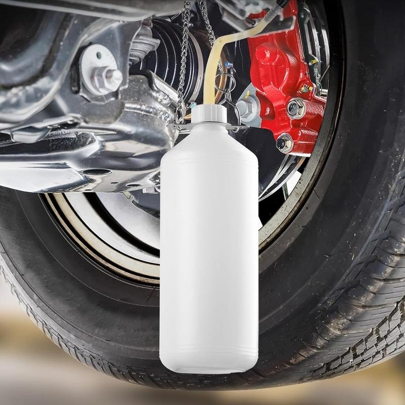 Transparent 1L Manual Brake Fluid Extractor & Collection Bottle Hand Pump Tool For Brake & Fluid Service Automotive Repair Tool