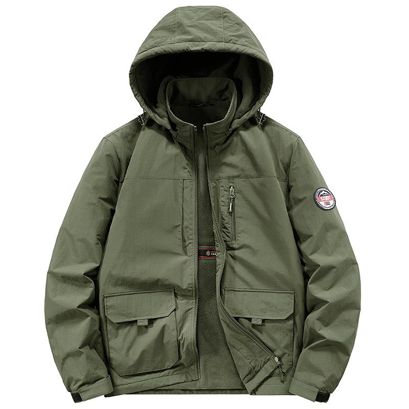 Мужское пальто большого размера, осень и зима, новая повседневная куртка для мужчин среднего возраста, бархатное пальто с хлопковой подкладкой