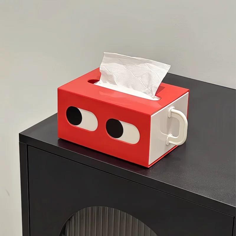 Creative Cartoon Big Eyes Tissue Box Table Napkin Rings Tissue Case Paper Box Container Storage Box Home Table Decoration