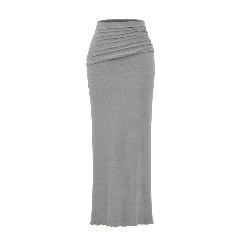 Pure Desire Style Sexy Slim Fit 2-Piece Set Long Sleeve T-Shirt Flare Pants / Midi Skirt Women