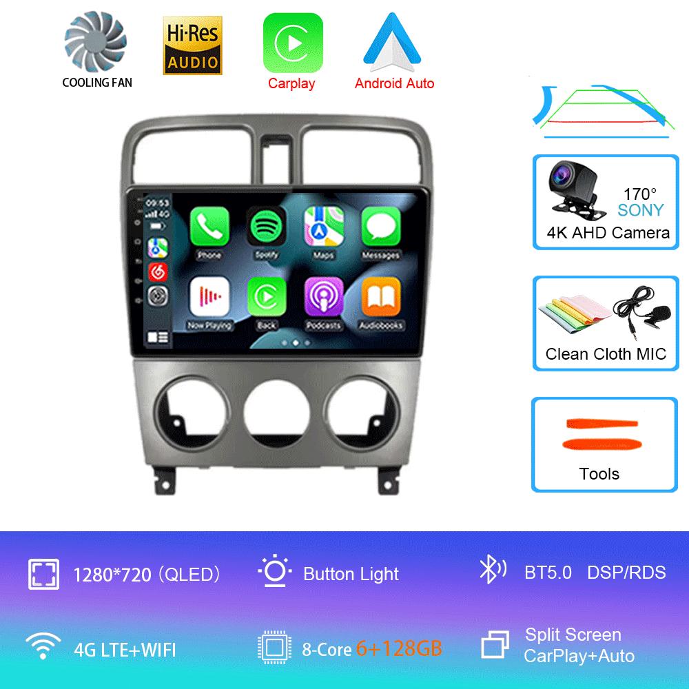 Автомагнитола Android 14 Carplay Auto 2K Экран Мультимедийный плеер Для Subaru Forester SG 2002 - 2008 DSP Авторадио Стерео Головное устройство