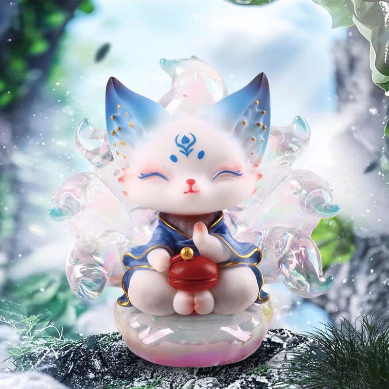 Hot- Luminous Nine-Tailed Fox Fairy Legend 2 Generation Series Blind Box Cute Desktop Ornaments Decorated Girl Holiday Gi