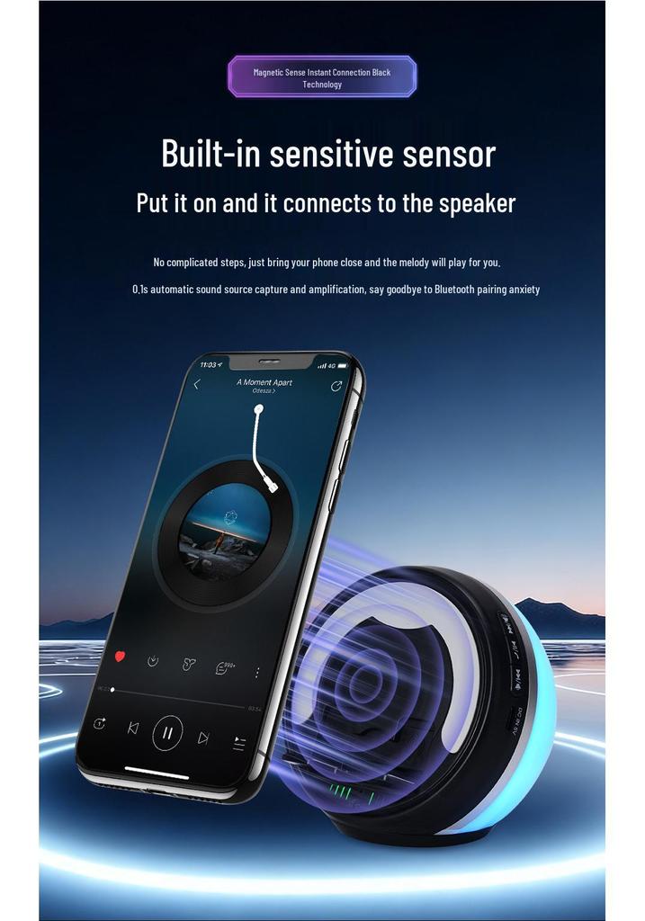 Многофункциональная беспроводная Bluetooth-колонка с индукцией, ночником и слотом для карт