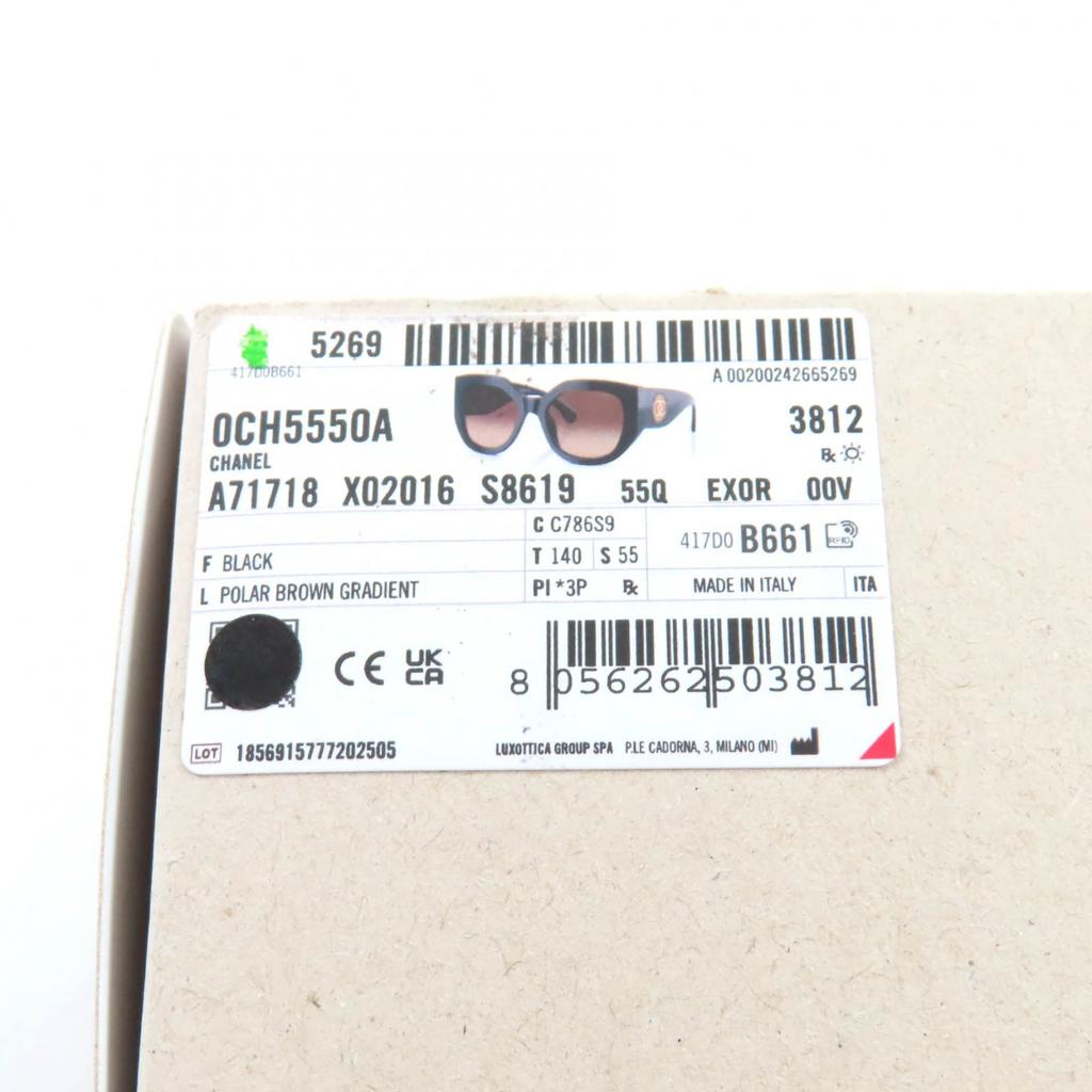 Pristine CHANEL sunglasses Butterfly shape black Women 5550-A Used