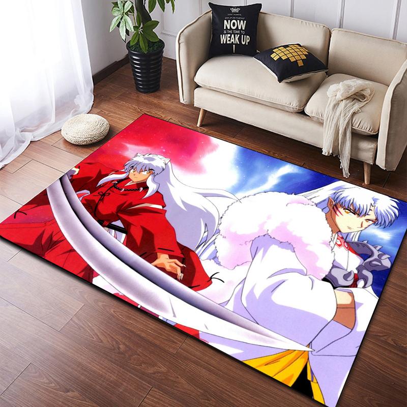 Ковер в стиле аниме Inuyasha, кухонный коврик, коврик для входа, украшение пола для спальни, ковер для гостиной, противоскользящие коврики для ванной комнаты