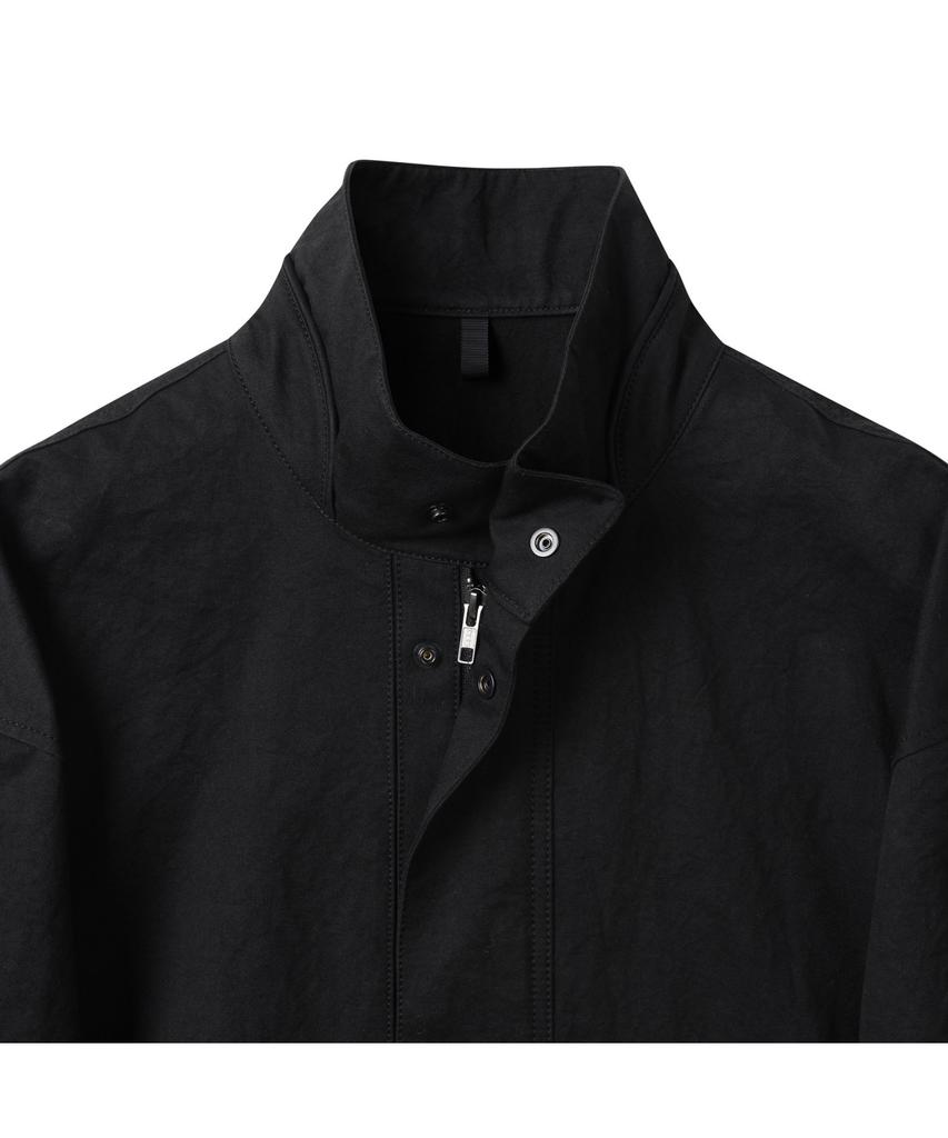 Customellow Black Creased Cotton Jacket Cwuas25212Bkx
