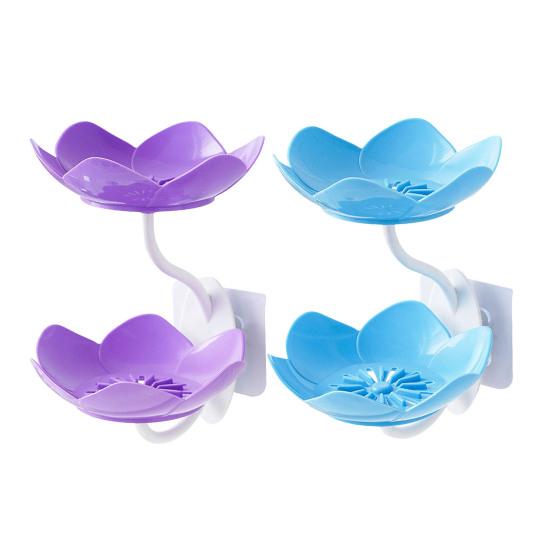 2/4 шт. Мыльница Двухъярусный дизайн Присоска Держатель для мыла Установка без сверления Ванная комната