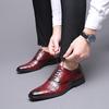 Fashion Men Crocodile Grain Leather Shoes Dress Business Office Shoe Mens Wedding Party Derby Shoes Men's Square Toe Flats Sizes 38-48