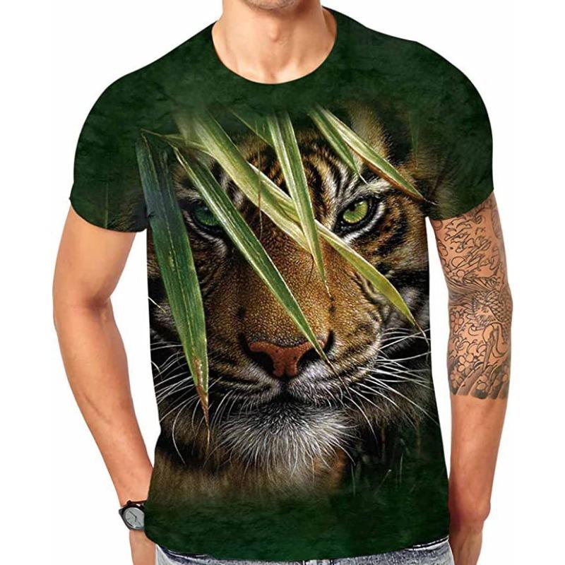 2025 Summer Trendy 3D Printed Animal Bear Fun Short Sleeve Breathable Versatile Top