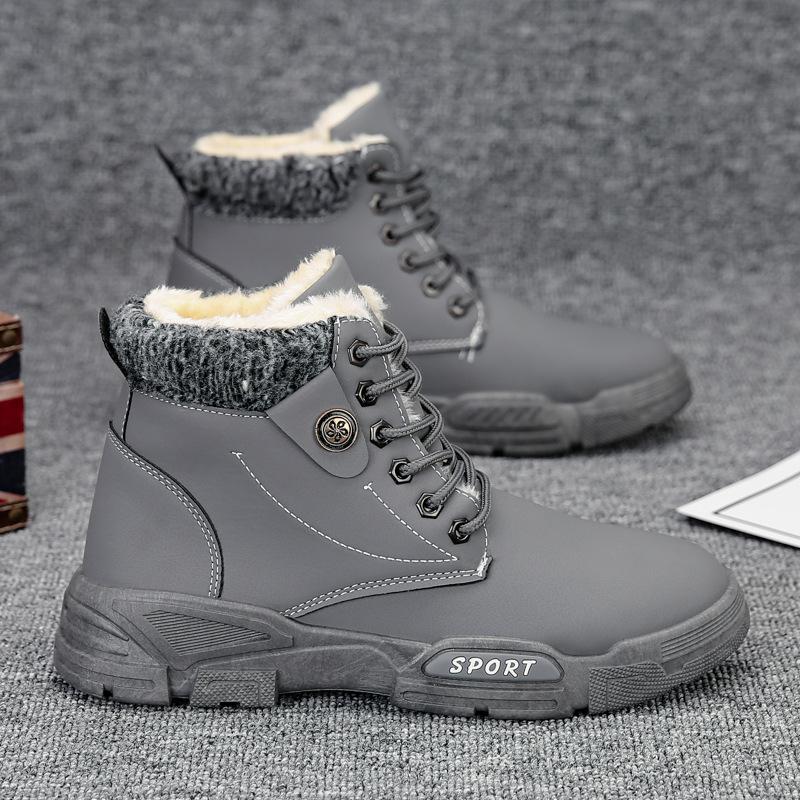 Fashion 2024 New Winter Men Snow Boots Waterproof Leather Sneakers Warm Plush High Quality Outdoor Hiking Boots Camping Shoes Big Size