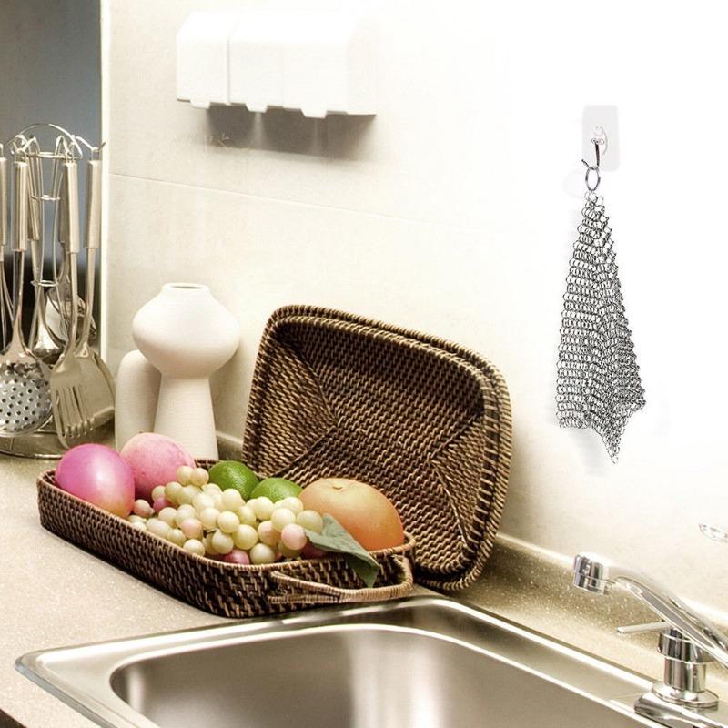 Кольчужная чистящая губка из нержавеющей стали для чугуна - Прочный, не царапающий кухонный инструмент