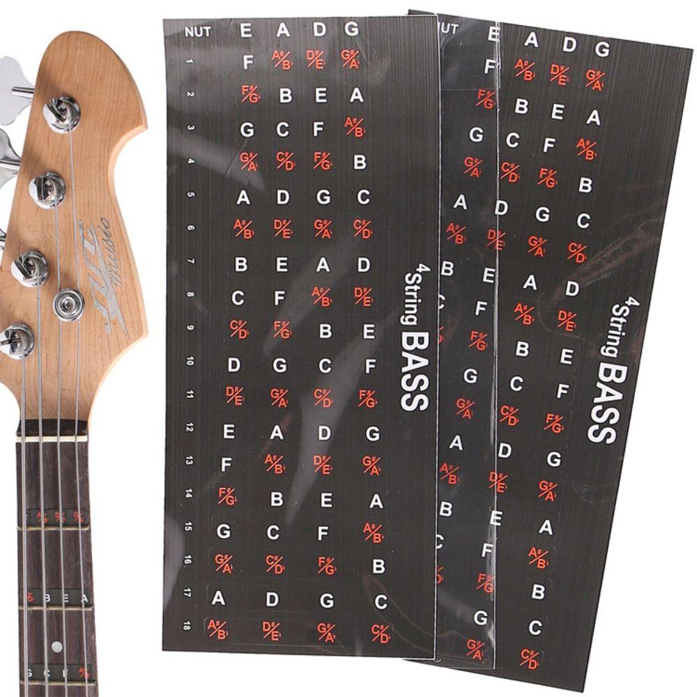 Lightweighting Guitar Fingerboard Sticker Portable Guitar Chord Stickers 5-string Bass