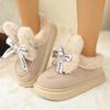 Cartoon Shape Fluffy Plush Snow Boots for Women Winter Cozy Faux Fur Home Slippers Woman Thick Sole Anti Slip Warm Cotton Shoes