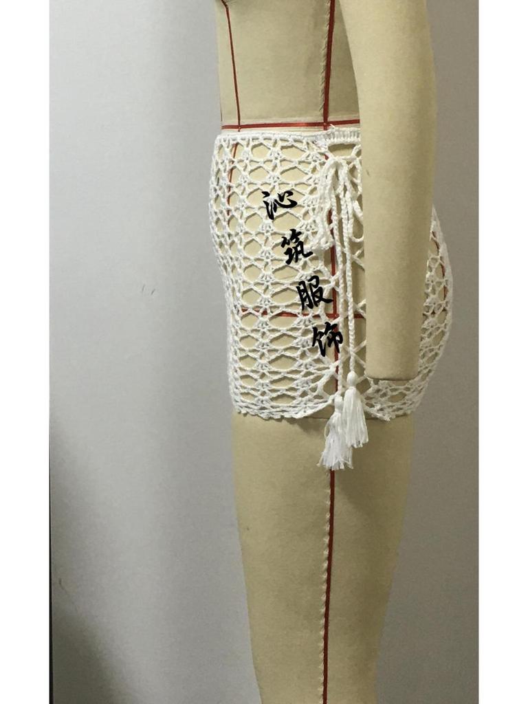 Женская мини-юбка бодикон из сетки с вырезами для пляжного отдыха