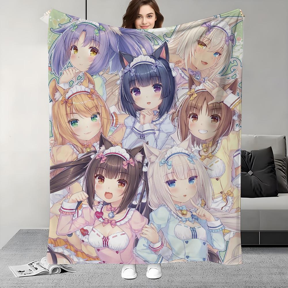 Плед N-Nekopara-S Легкий Дизайн Для Общежитий, Дневного Сна, Гостиной, Офиса, Дивана, Всесезонный