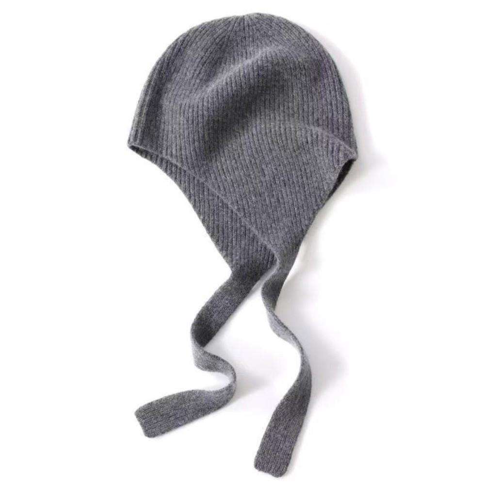 Minimalist Tie Strap Beanie Windproof Warm Skull Cap Korean Style Bonnet Fashion Girls