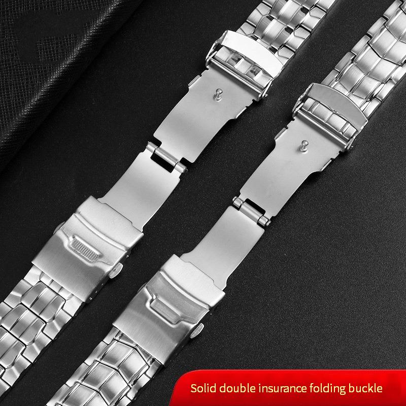 Классический 22 мм ремешок из нержавеющей стали для часов Casio EF-550 EF-524, серебряный ремешок с раскладывающейся пряжкой, браслет из металла, цепочка для мужских часов