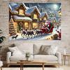 Santa Claus sleigh and Snow Town photography background perfect Christmas-themed shooting and holiday decoration