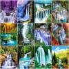 5D DIY Diamond Painting Waterfall Scenery Full Round Drill Diamond Embroidery Cross Stitch Mosaic Home Decor