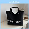 Minimalist Tote Everyday Bag For Women In Black And White With Stylish Letter Design