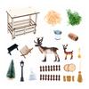 Miniature Stable with Deer Rustic Diorama Barn Long-Lasting for Collectors