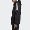 adidas Оригинальная вышитая полосатая толстовка с капюшоном в стиле колор-блок с логотипом, мужская толстовка с капюшоном, черная HK7309