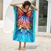 Европейское и американское хлопковое пляжное платье-накидка с принтом - Большой размер, купальник, солнцезащитная накидка