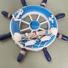 Wooden Ship Wheel Rudder Wall Decor, Nautical Beach Ocean Decor Wooden Boat Ship Steering Wheel Home Wall Hanging Decoration