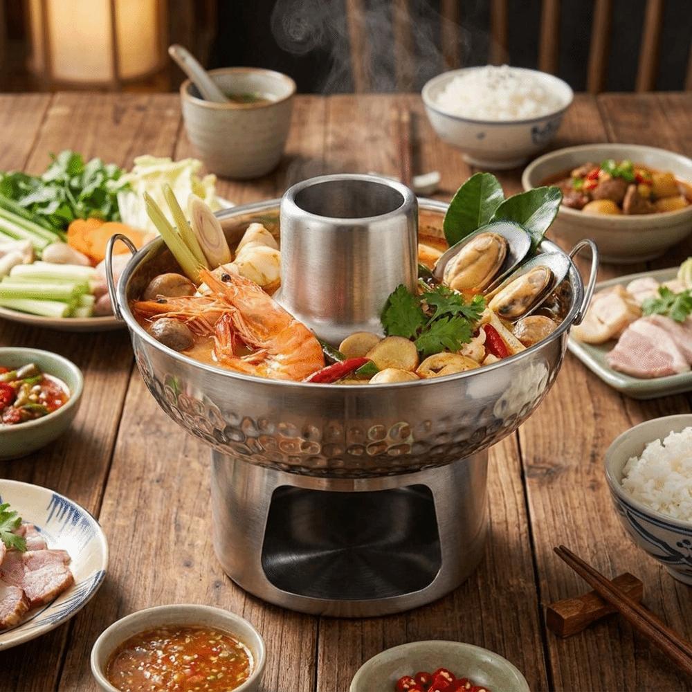 Double Ear Dessert Hotpot Thickened Charcoal Hot Pot Trendy Tom Yum Hot Pot Restaurants