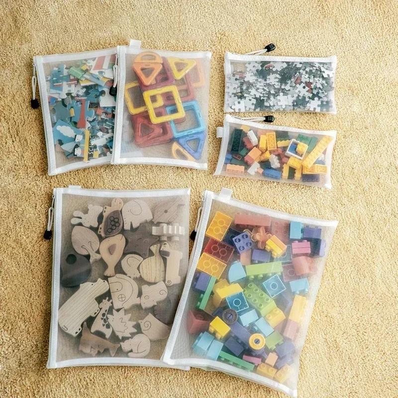 1/3/6PCS Storage Bag Mesh ZipperToy Building Block Puzzle Sub-package Children Particle Zipper Transparent Finishing Storage