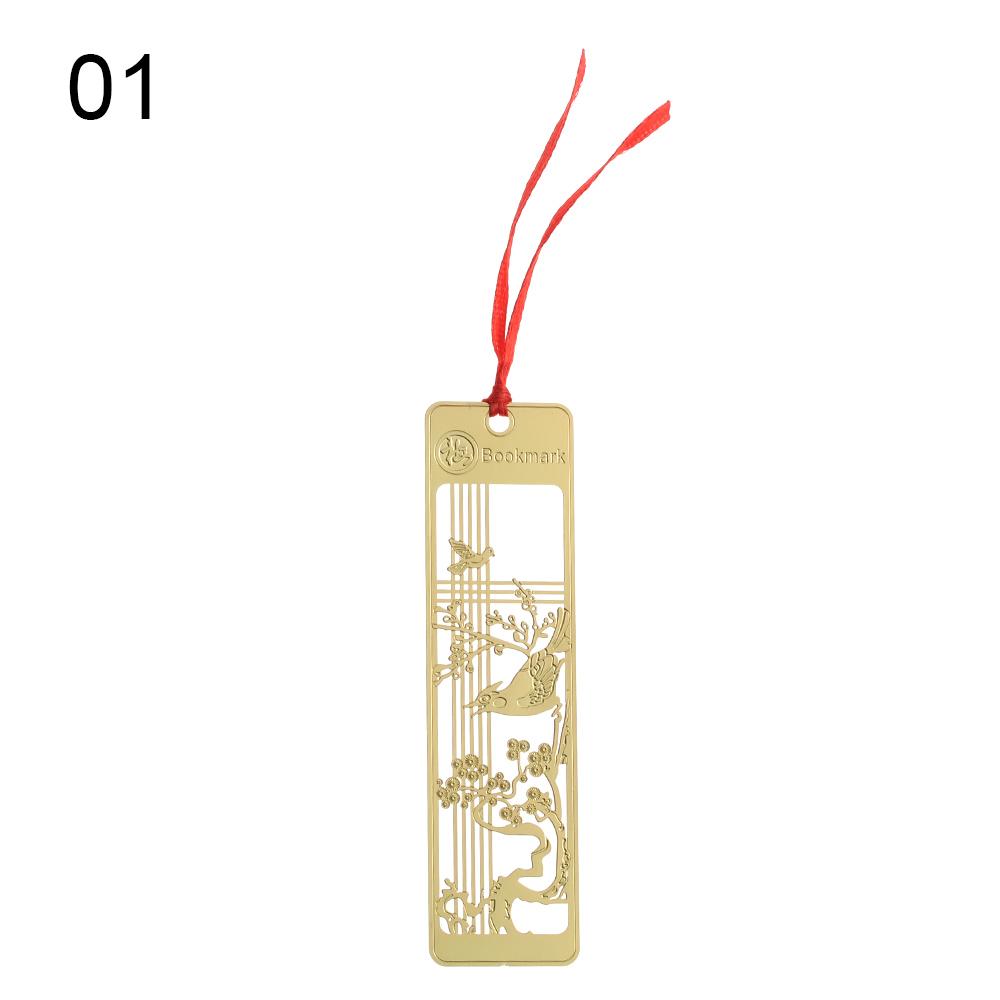 Металлические полые закладки в китайском стиле с красным узлом, креативный зажим для книг, нержавеющая сталь, пагинация, каллиграфия, живопись, детский подарок