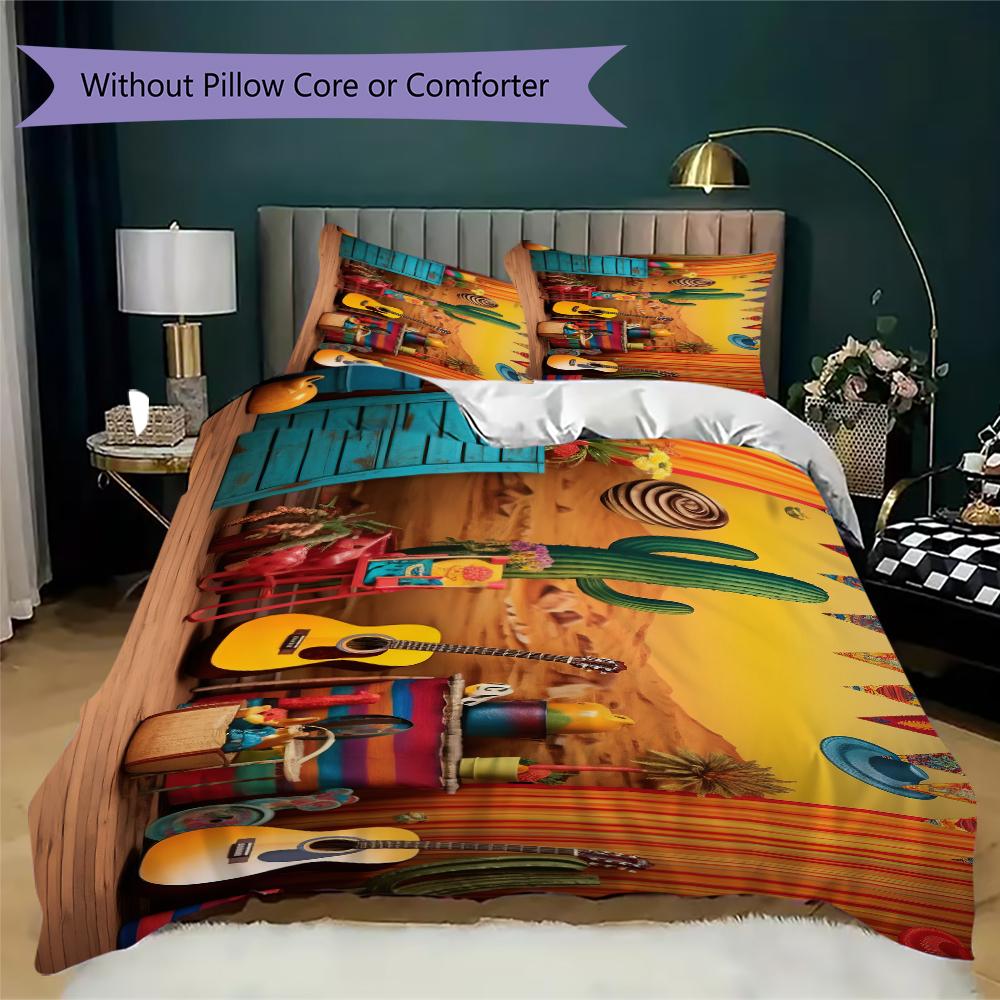 1PC Musical elements Bedding Quilt Set Quilt Cover Pillowcase Home Decoration Birthday Gift (1 * duvet cover + 2 * pillowcase, without core)A16