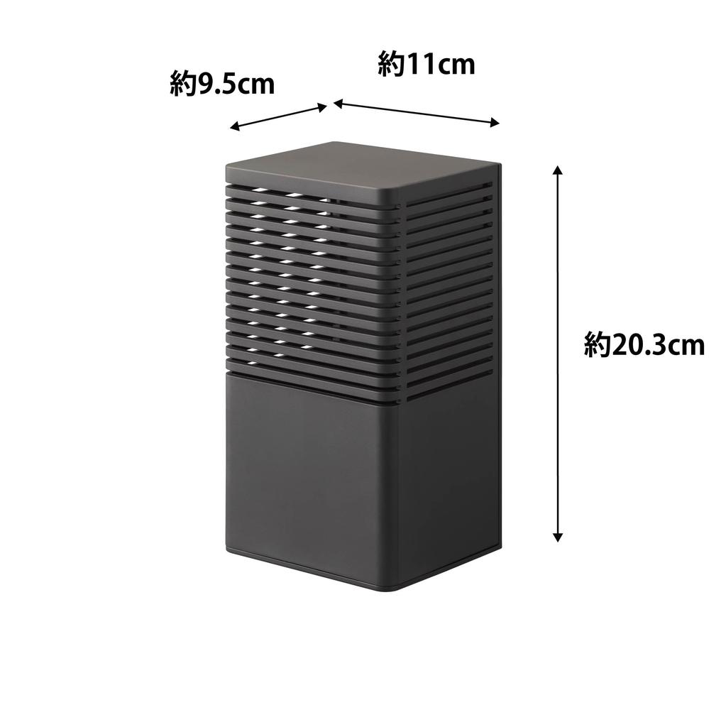 Yamazaki Jitsugyo [Gypsum Board Tweezers and Wood Screws Included] Deodorant Case for Plaster Board Walls, L Black, Approx. W11 X D9.5 X H20.3cm